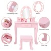Kids' Vanity Set with Mirror and Light, Makeup Table and Stool for Girls, Vanity Table and Chair Set with Wood Makeup Playset - 3 of 4