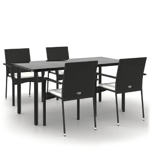 vidaXL Garden Dining Set Black, Cream White - 1 of 4