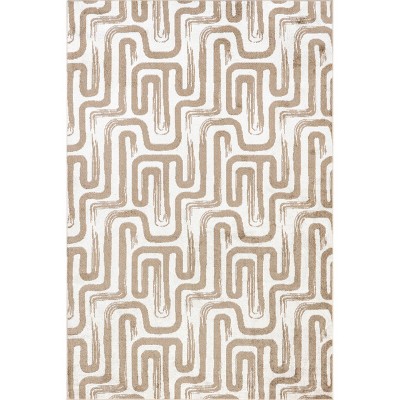 Nuloom Carmel Transitional Machine Washable Indoor Area Rug Beige 4' x 6'