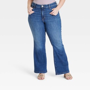 Women's High-Rise Relaxed Flare Jeans - Ava & Viv™ - 1 of 3