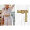 INSPIRE CHIC Women's Woven Wide Stretch Straw Rattan Wooden Buckle Elastic Waist Belts - 4 of 4