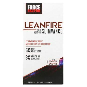 Force Factor LeanFire with Next-Gen SLIMVANCE, Thermogenic Fat Burner  Supplement, 60 Count 