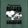 Women's - Peanuts - Record Collector Lightweight French Terry Wide Neck Long Sleeve Shirt - 2 of 4