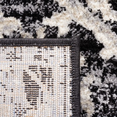 Ivory and Black Synthetic Hand-knotted Reversible 8' x 10' Rug