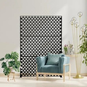 GDFStudio Rob Outdoor/Indoor Freestanding Metal 48"X 70" Privacy Decorative Screens - 1 of 4