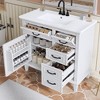 ORRD 36" Bathroom Vanity with Ceramic Sink, Solid Wood Frame, Flip Drawers & Adjustable Shelf, Poplar MDF Cabinet - 3 of 4