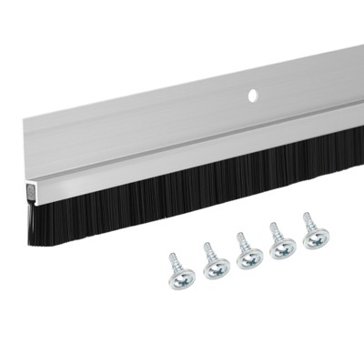 Unique Bargains Aluminum Nylon Door Brush Bottom Sweeps 35.46" x 1.69" Silver 1 Pc