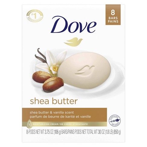Dove Beauty Purely Pampering Shea Butter with Warm Vanilla Beauty Bar Soap - 8pk - 3.75oz each - image 1 of 4