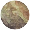 Brown And Fern Green Abstract Washable Indoor Outdoor Area Rug - 4 of 4