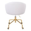 LumiSource Claire Task Chair Gold/White PU - 4 of 4