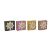 Transpac MDF Dimensional Flower Block Decor Set of 4 Freestanding Tabletop Signs for Home and Garden Decoration - 2 of 3