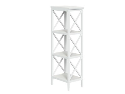 Adjustable White 63" Contemporary Storage Tower