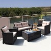 Tangkula Outdoor Rattan Conversation Set 4 Pieces Patio wicker Chairs - 2 of 4