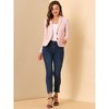 INSPIRE CHIC Women's Notched Collar Long Sleeve Button Front Striped Blazer - 3 of 4