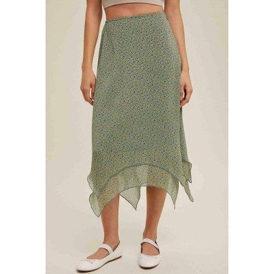 Women's Floral Midi Skirt - WISHLIST