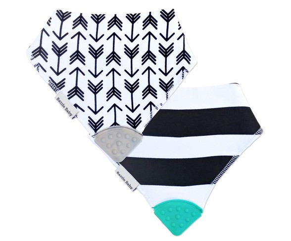 Bazzle Baby Banda Bib 2pk Teether Set - Arrows & Stripes