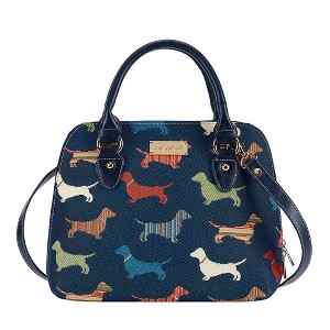 Signare USA Dachshund Blue Convertible Top Handle Handbag - 1 of 4