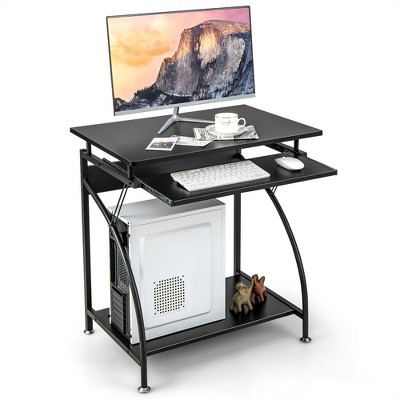 Tangkula 27.5" Small Laptop Computer Desk w/ Keyboard Tray Home Office Desk Workstation