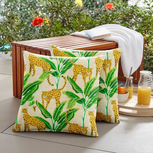 20x13 2pk Rectangle Outdoor Indoor Outdoor Throw Pillows Yellow/green :  Target