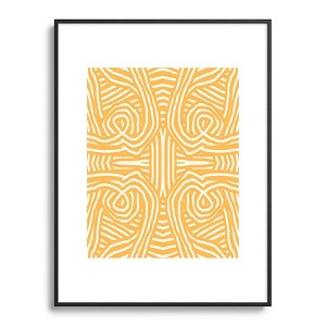 Little Dean Yellow mustard boho stripe Metal Framed Art Print - Deny Desings - 1 of 3