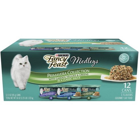 Purina Fancy Feast Medleys with Tuna,Chicken and Turkey Gourmet Wet Cat Food In a Classic Sauce Primavera Collection - 3oz/12ct Variety Pack - image 1 of 4