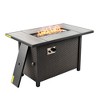 XIZZI Adjustable Flame Metal Fire Pit Table with Gray Tile Top, Lava Rock & Dust Cover, Two Sizes Fire Table for Cozy Outdoor or Indoor Heating - 2 of 4