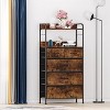 47.2" Vertical Fabric Dresser w/200LB Capacity - 5 Drawers + Shelves & Anti-Tip Kit, Slim 11.8" Depth for Bedroom/Closet - 4 of 4