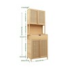 Resenkos 72-foot-tall, Wood-coloured, Double-door bamboo high-capacity storage cabinet for main living spaces Brown - 2 of 4