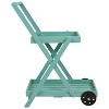 Sunnydaze 2-Tier Fir Wheeled Planter Stand - 34” H - Robin Egg Blue - 3 of 4