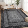 Area Rug Braided Printed Throw, Non-Slip Low Pile Accent Carpet, Foldable Soft Floor Cover for Bedroom or Living Room, Mocha - 2 of 4