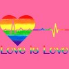 Adult Design By Humans Pride Love is Love Heartbeat By WinterJJ Racerback Tank Top - 2 of 2