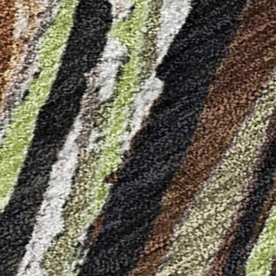 HomeRoots 3' X 5' Artichoke Green Brown And Ivory Abstract Washable Indoor Outdoor Area Rug