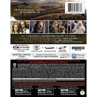 The Lord of the Rings 4K UHD Motion Picture Trilogy