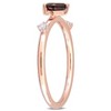 EVERLY JEWELRY | 10K Rose Gold 5/8 CT TGW Heart Garnet and White Topaz Stackable Ring - 2 of 4
