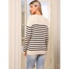 INSPIRE CHIC Women's Drop Shoulder Crew Neck Long Sleeve Color Block Knitted Tops - 3 of 4