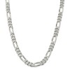 Black Bow Jewelry Men's 9mm, Sterling Silver, Solid Figaro Chain Necklace - 3 of 4
