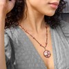 Ross-Simons Italian Red Murano Glass Floral Disc Pendant Necklace With 18kt Gold Over Sterling Size 18 - 2 of 3