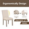 A Set of 2 Log Rural Style Dining Chair,Linen Upholstered Armless Chair Solid Wood Legs-Morden Fort - 2 of 4