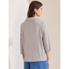 INSPIRE CHIC Women's 3/4 Sleeves Casual One Button Notched Lapel Side Pockets Blazer - 4 of 4
