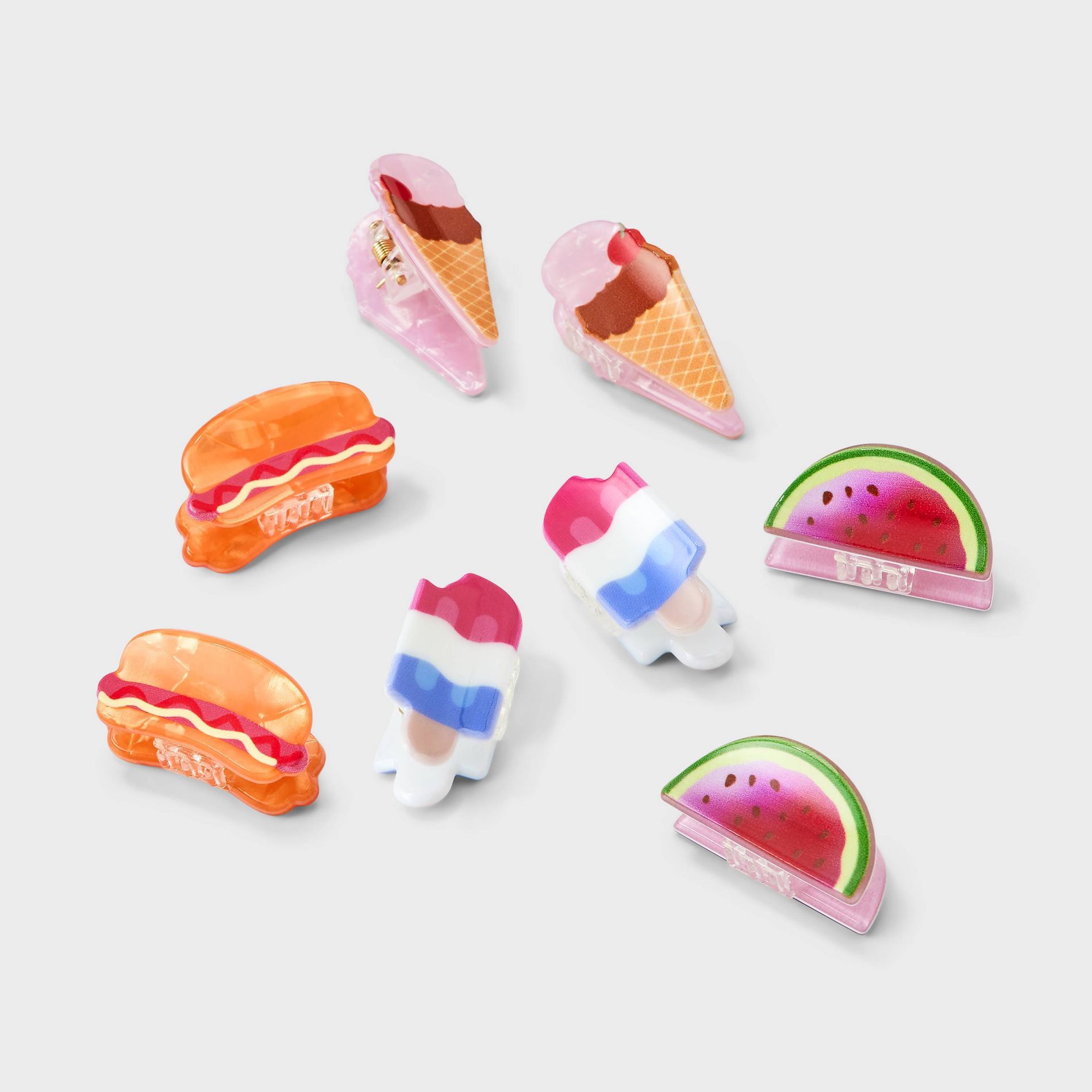 Girls' 8pk Americana Summer Treats Clip Set - Cat & Jack™