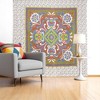 HomeRoots 88" X 84" Green Red And White Floral Cotton Hanging Tapestry - 2 of 4