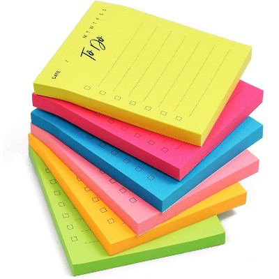 15 X  ASSORTED STICKY NOTES FOLDER PACK OF NEON MEMO STICKIES BRIGHT 