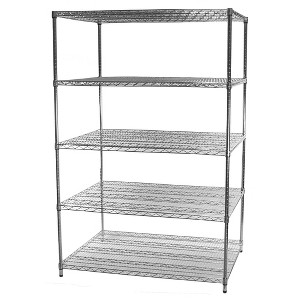 Shelving.com Chrome Wire Shelving with 5 Tier Shelves - - 1 of 4
