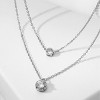 Boersma Elegant Double-Layer Zircon Pendant Necklace for Women – Sparkling 3D Charm Collarbone Chain, Delicate Jewelry for Party & Engagement - 3 of 4