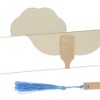 Unique Bargains Portable Double-Sided Long Handle Round Xuan Paper Folding Fan 1Pc - 3 of 4