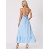 Allegra K Women's Smocked Halter Neck Backless Sleeveless Summer Maxi Dress - 4 of 4