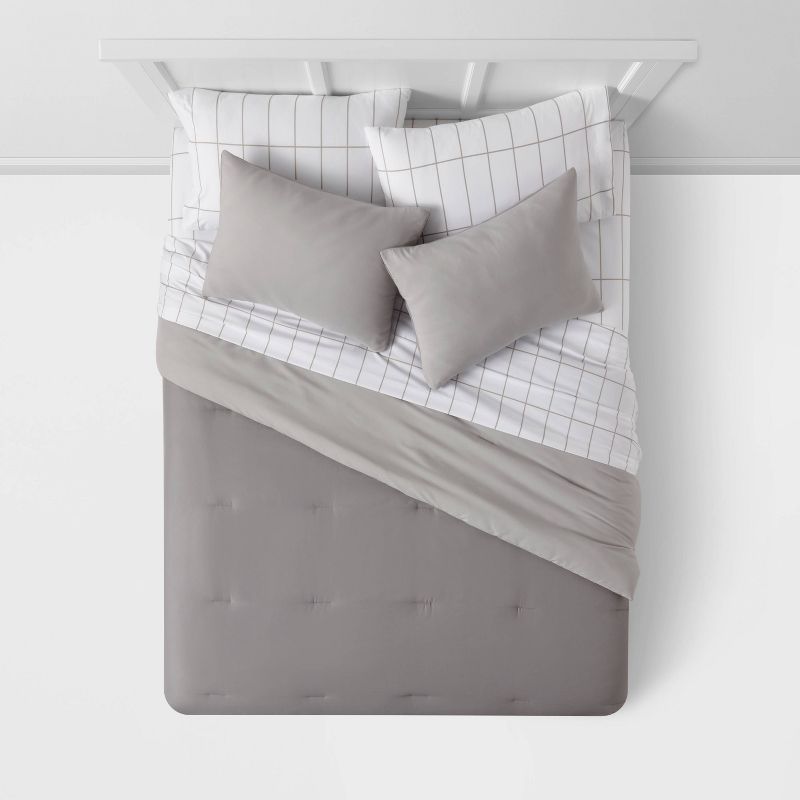 Solid Microfiber Reversible Comforter & Sheets Set - Room Essentials™, 4 of 11