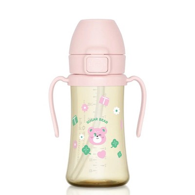 Grosmimi PPSU Straw Cup with Flip Top - 10oz (300ml) Stage 2 Straw