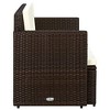 vidaXL 2-Seater Outdoor Patio Sofa with Cushions - Easy-Clean Brown Poly Rattan Material - Comfortable, Thickly-Padded for Ultimate Comfort - 3 of 4