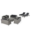 Christopher Knight Home Puerta 10 Piece Outdoor Wicker Chat Set with Water-Resistant Cushions - 2 of 4
